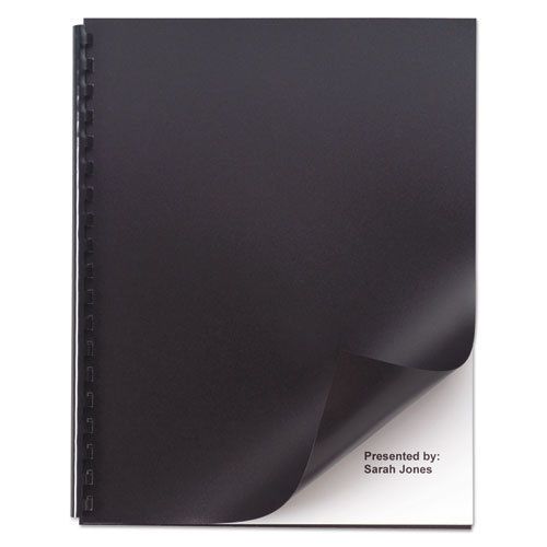 Opaque plastic presentation binding system covers, 11 x 8-1/2, black, 50/pack for sale