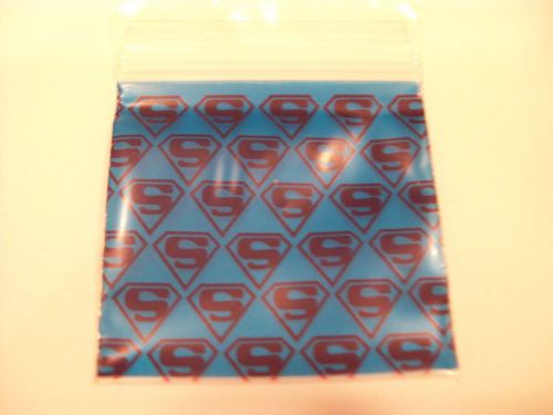 200 - Superman Printed Reclosable Bags/Baggies - 1.75&#034; w X 1.75&#034; h - 2.5 Mils