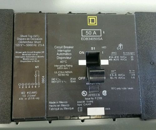 Edb34050sa circuit breaker, bolt on, edb, 3pole, 50a for sale
