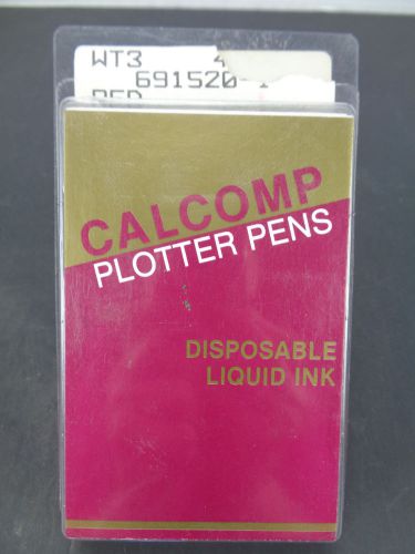 Calcomp Plottter Pens Red Disposable Liquid Ink 3 Pack