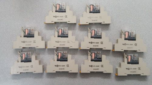 LOT of (10) Omron G2R-1-SN 24VDC Relay with Base (2593C) 10A 250V