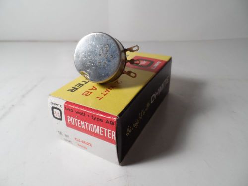 Ohmite 2 W Type AB Potentiometer CU-5021 CU5021 5000 Ohms Short Shaft NIB NOS