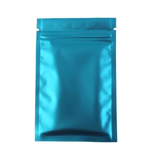 Matte Clear/Blue Flat Zip Lock Pouches 8.5x13cm (Outer Size 3.25x5in) E010