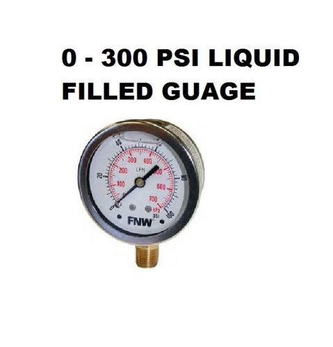 300 psi - 2-1/2&#034; liquid filled pressure gauge - dual scale (psi &amp; kpa) 1/4&#034; npt for sale