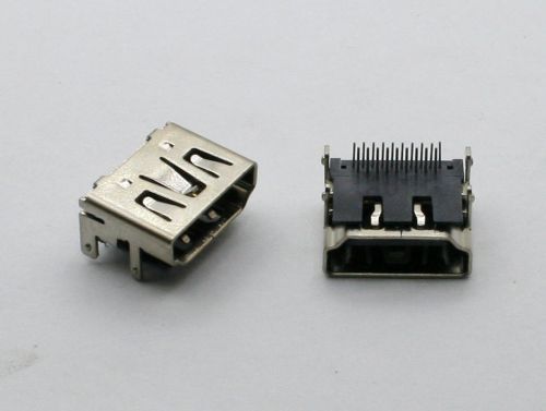 2pcs hdmi 19pin female 90° dip socket connector 4 legs hw-hd-012 for sale