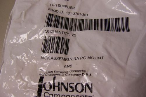 (25) Johnson 131-3701-301 RF Connectors PC R/A JCK/SMB