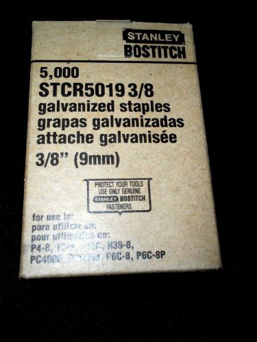 NIB 3 3/4 Boxes Bostitch STCR 5019 3/8&#034; Galvanized Staples 5000 / Box