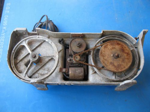 Vintage motor chain &amp; sprokets wheels ect bandsaw 115 vac steampunk for sale