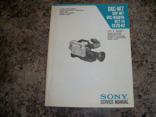 Sony Service Manual For DXC-M7/DXF-M7/VCL-915BYA/VCT-14 Color Video Camera