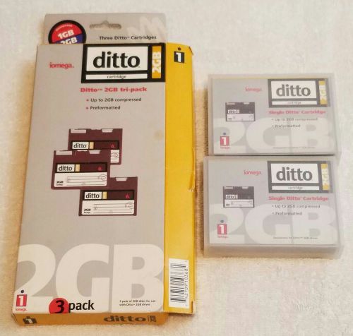 Box of 2 IOMEGA DITTO Data Cartridges 2GB NOS Vintage Media