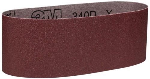 3M Cloth Belt 340D, Aluminum Oxide, 3&#034; Width x 21&#034; Length, P80 Grit, Brown (Pack