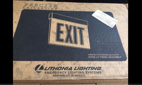 New Lithonia Lrp 1 RC 120/277 Pnl Edge Lit Led Exit Sign RED Letter NEW