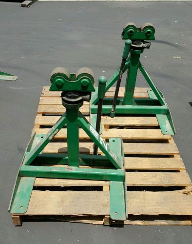 Used Greenlee 656 Rachet Type Reel Stands Pair Good Condition