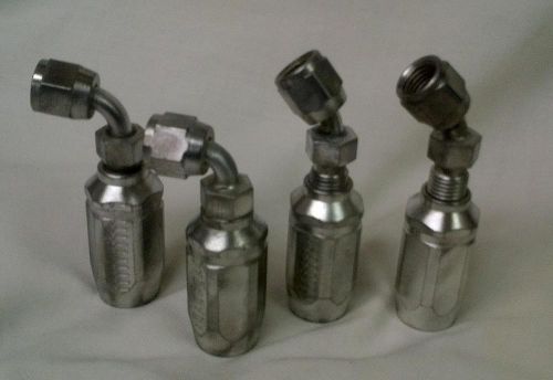 Lot of 4 Aeroquip Reusable Hose Fittings JIC female -4 x 1/4&#034; hose 100R2AT