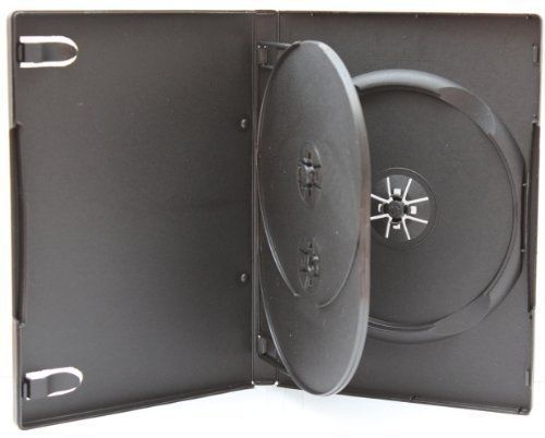 CheckOutStore 10 Standard Black Triple 3 Disc DVD Cases - #DV3R14WTBK