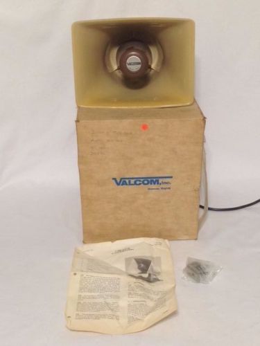 NOS Beige Valcom V-1048A 2 Way Talkback Paging Speaker Horn