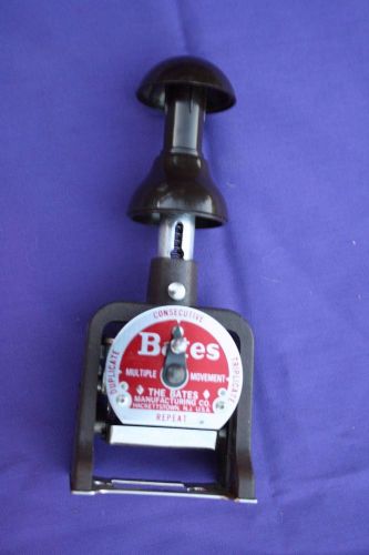 Bates multiple movement numbering machine six wheels re-inkable model e for sale