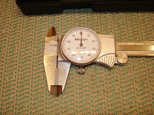0-6&#034;  MITUTOYO DIAL CALIPER  WITH CARBIDE FACES MACHINIST TOOL
