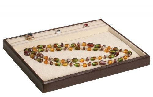 Jewelry Display Showcase Ring Necklace Presentation Tray 1&#034; Leatherette