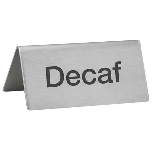 Winco sgn-102, -decaf- stainless steel tent sign for sale
