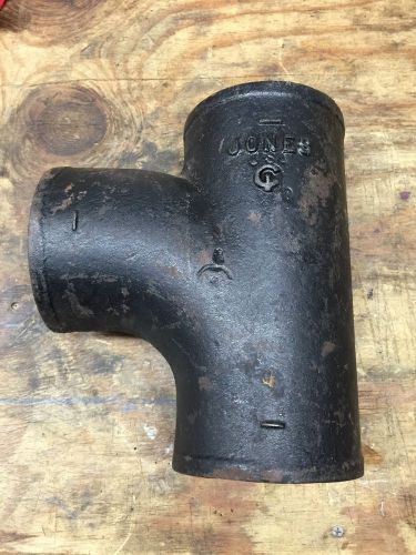 4 x 4 jones cast iron no hub pipe fitting 4&#034; sanitary tee for sale