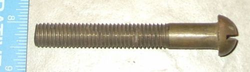 One 1/2-14(or13?) x 3.5 inch Brass Slotted pan head screw/bolt  NOS Vintage
