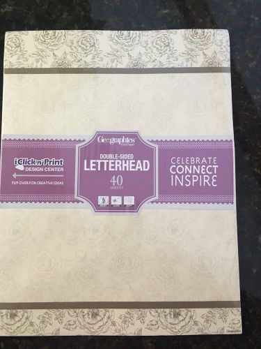Geographics Double-Sided Letterhead 8.5 x 11 - 40 count, English Rose Shimmer