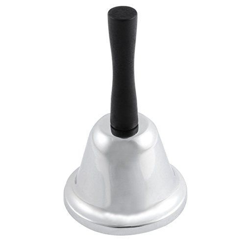 uxcell School Restaurant Dinner Order Hand Bell Call Handbell Silver Tone