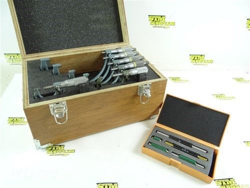 Mitutoyo no 103-907 precision micrometer set 0&#034;-6&#034; wooden case &amp; standards for sale