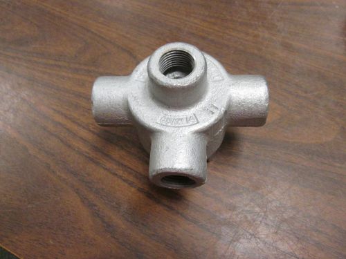 Crouse-Hinds Explosion Proof Condulet GUAW 14 Size: 1/2&#034; 4-Way Used