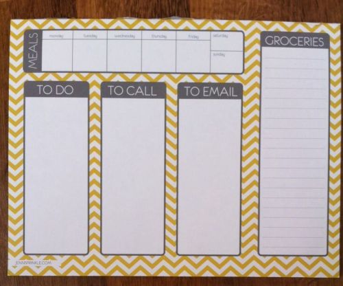 8.5x11&#034; Yellow Chevron Notepad List Planner Mouse Pad
