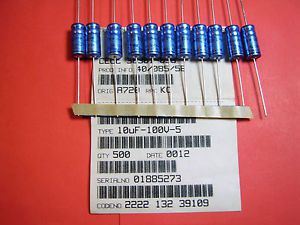 20x 10uF 100V (8x18) 85C AXIAL LONG LIFE 10000h PHILIPS 132ALL SERIES