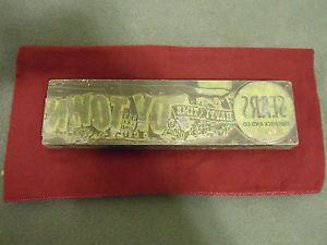 ANTQ- 1920s-30s LARGE LEAD SEARS ROEBUCK &amp; CO. BLOCK/STAMP HAPPI TIME &#034;TOY TOWN&#034;
