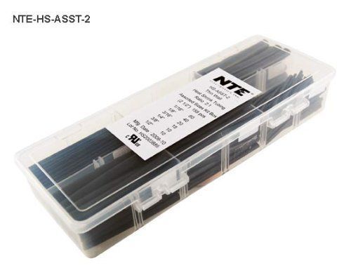 Kester nte heat shrink 2:1 black assorted sizes 2-1/2 158 pc. box for sale