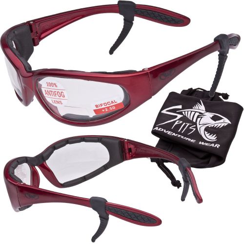 Hercules foam padded safety glasses - red frame - clear lenses for sale