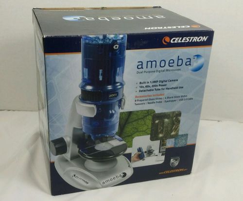 Amoeba Digital Microscope Celestron Dual Purpose BLUE USB Science Lab