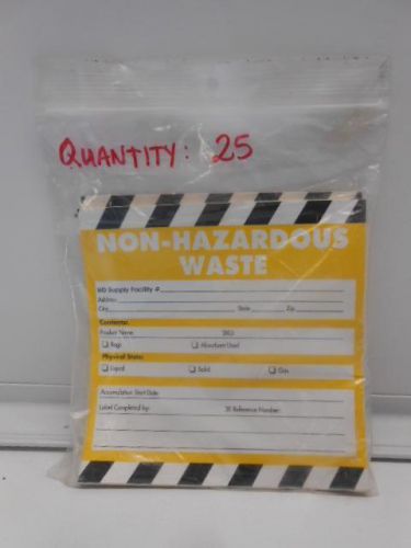 (lot of 25) 6&#034; non-hazardous waste sticker labels for sale
