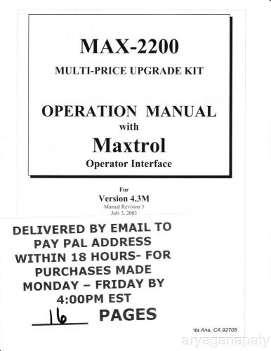 MAX-2200 Operation Manual PDF sent by email