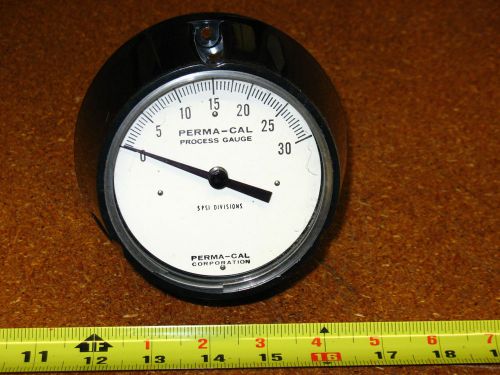 Perma-Cal 3-1/2&#034; Panel Mount Process Gauge 0-30 PSI with 1/4&#034; S.S. Male NPT Con.