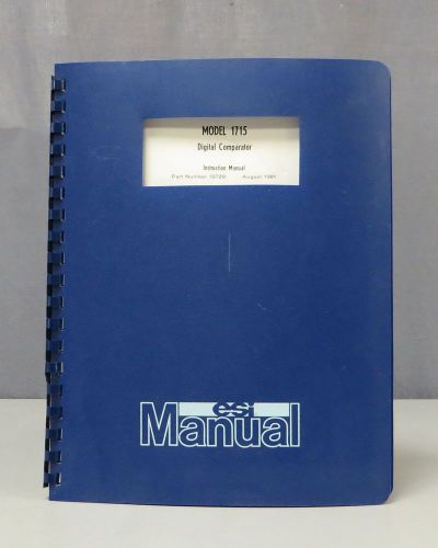 ESI Digital Comparator Model 1715 Instruction Manual