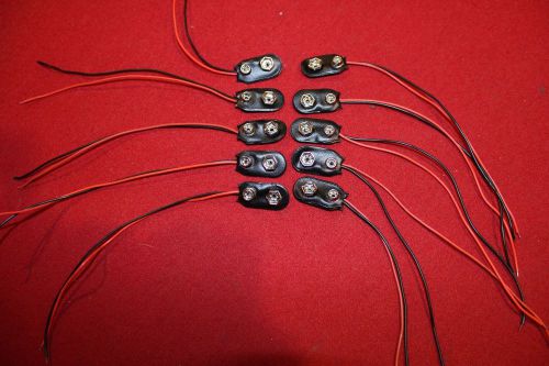 10 X LOT 9V VOLT BATTERY CAP MOUNT PIG TAIL CASE WIRE LEAD PART ADAPTER