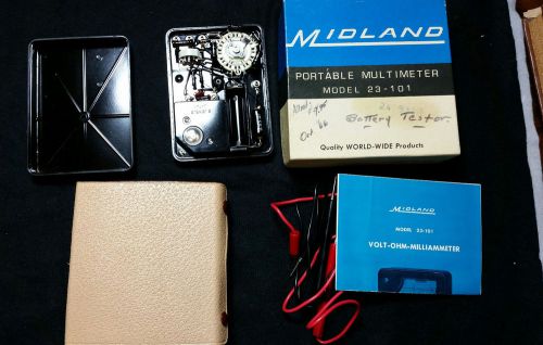 Vintage Midland 23-101 Portable Multimeter in Original Box w/ Case &amp; Manual