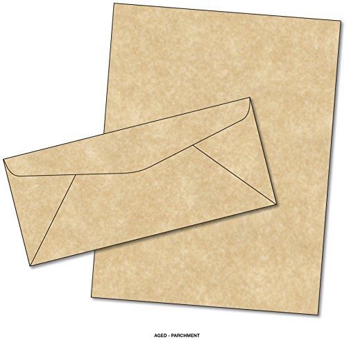 Superfine Printing Inc. Parchment Matching Paper &amp; Envelopes - Color: Aged - 50