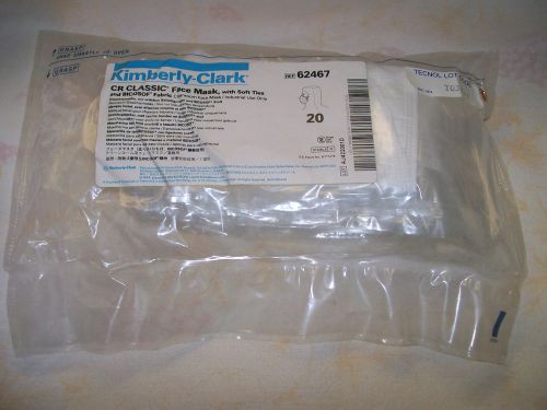 Nip 40 ct kimberly-clark cr classic cleanroom face mask w/soft ties #62467 for sale