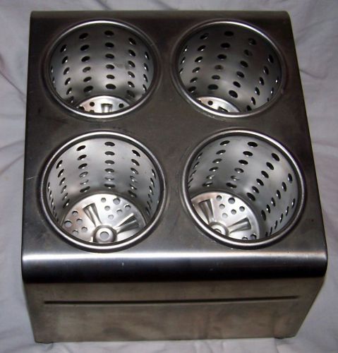 Restaurant  / School  Metal Silverware Caddie with 4 Removable Metal Cylinders