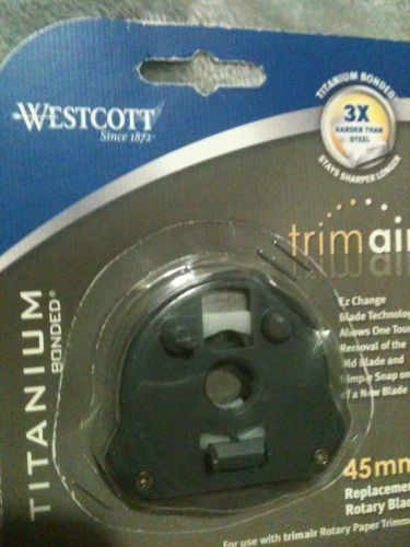 Westcott Titanium Bonded Rotary Trimmer Replacement Blade, Straight, 45 mm &lt;----