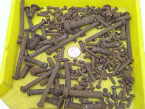 3 lbs MISC VINTAGE Rivet Solid Round Head Steel Iron Plain Blacksmith Parts DM