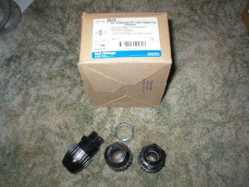 Thomas &amp; betts  3/4&#034;  strain relief straight cord connectors (10) no. 2675 for sale
