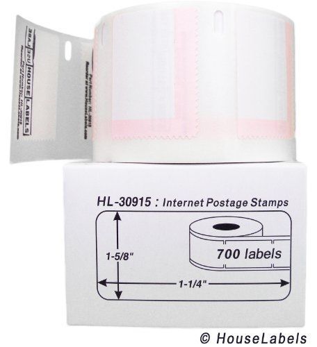 Houselabels dymo-compatible 30915 internet postage labels (1-5/8&#034; x 1-1/4&#034;) -- for sale