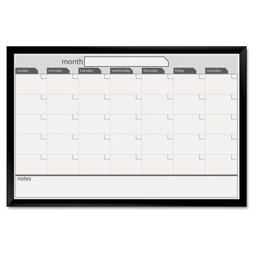 Board Dudes 24-Inch x 36-Inch Black Aluminum Framed Magnetic Dry Erase Calendar